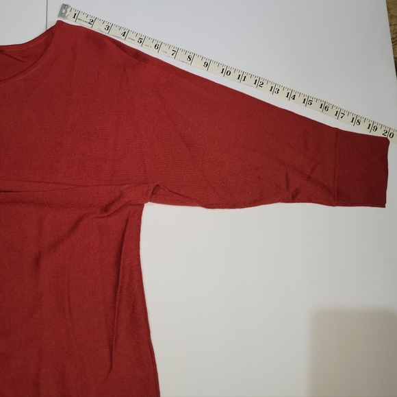 Peruvian Connection Rich Red Long Sleeve Top Academia Staple Knit Long Sleeve - Picture 5 of 7